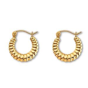 14K Yellow Gold Hollow Hoop Earrings By Tehrani Jewelry